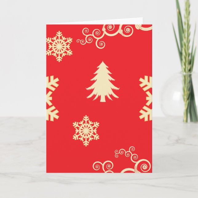 Rote Weihnachten mit Schneeflocken (Vorderseite)