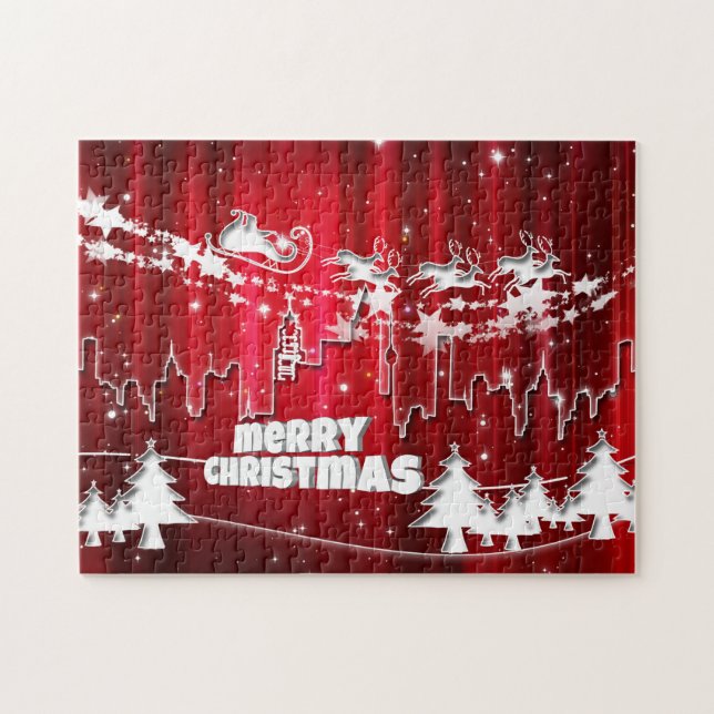 Rote Weihnachten Puzzle (Horizontal)