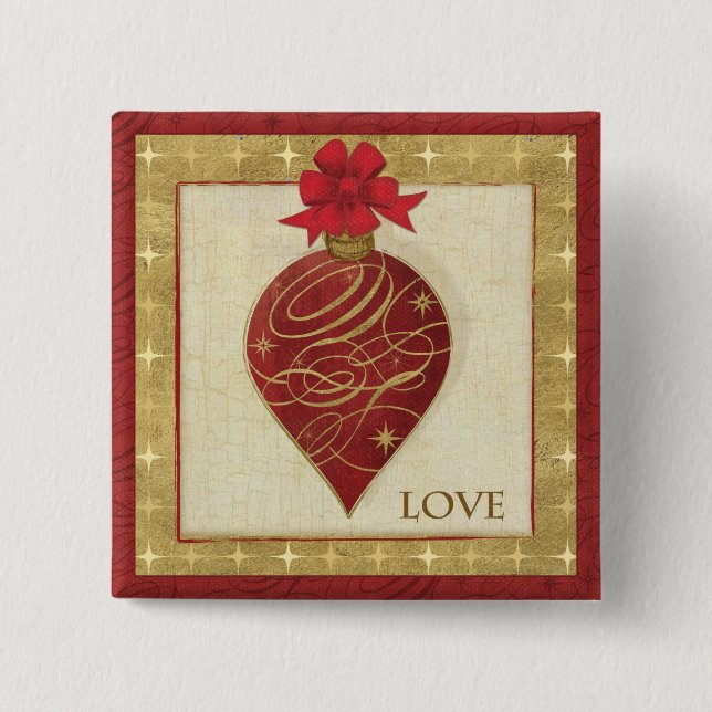 Rote WeihnachtenDŽcor Hoffnung Button (Vorderseite)