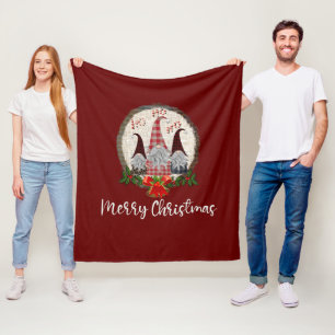 Rote Weihnachts-Gnome Modische Elfen Fleecedecke