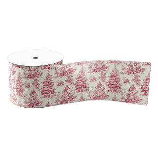 Rote Weihnachts-Toile-Wrapierpapier Ripsband