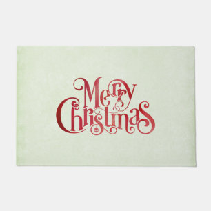 Rote Weihnachts-Typografie Festliche Schrift Fußmatte