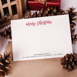 Rote Weihnachts-Typografie Klassische Familie Mitteilungskarte