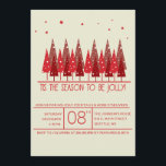 Rote Weihnachtsbäume Feiertag/Weihnachtsfest Party Einladung<br><div class="desc">Die Einladung hat einen hellgelben Hintergrund und bietet Weihnachtsbäume in verschiedenen Rottönen,  die mit weißen Schneeflocken bedeckt sind. Diese schöne Karte kann für Weihnachts-Party Einladungen/Feiertage-Einladungen oder auch für Weihnachts-Einladungen verwendet werden!</div>