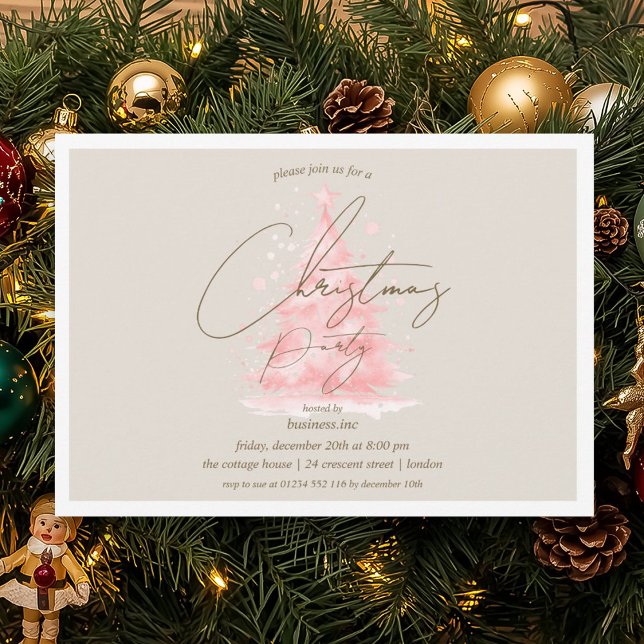 Rote Weihnachtsbaumparty Einladung (Corporate Red Christmas Tree Holiday Party Invitation)