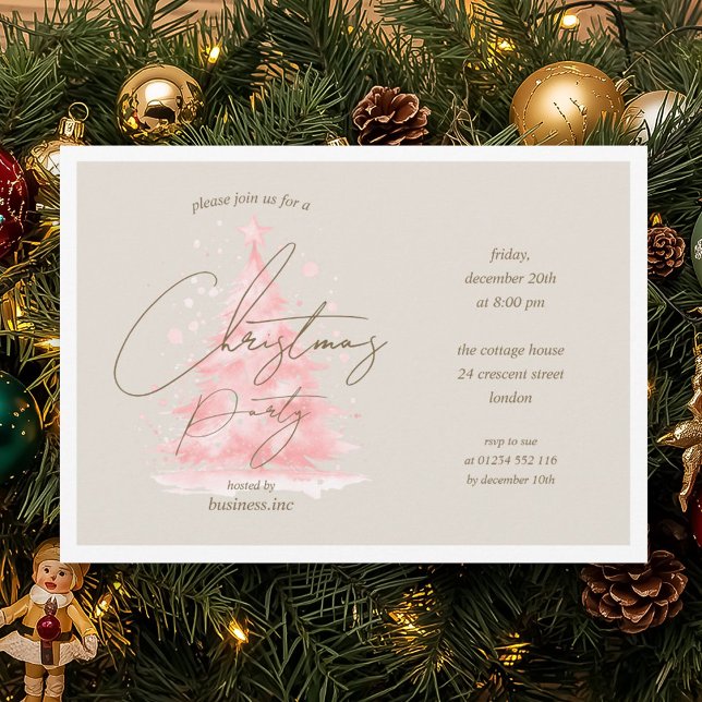 Rote Weihnachtsbaumparty Einladung (Corporate Red Christmas Tree Holiday Party Invitation)