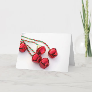 Rote Weihnachtsbell-Feiertags-Karte Feiertagskarte