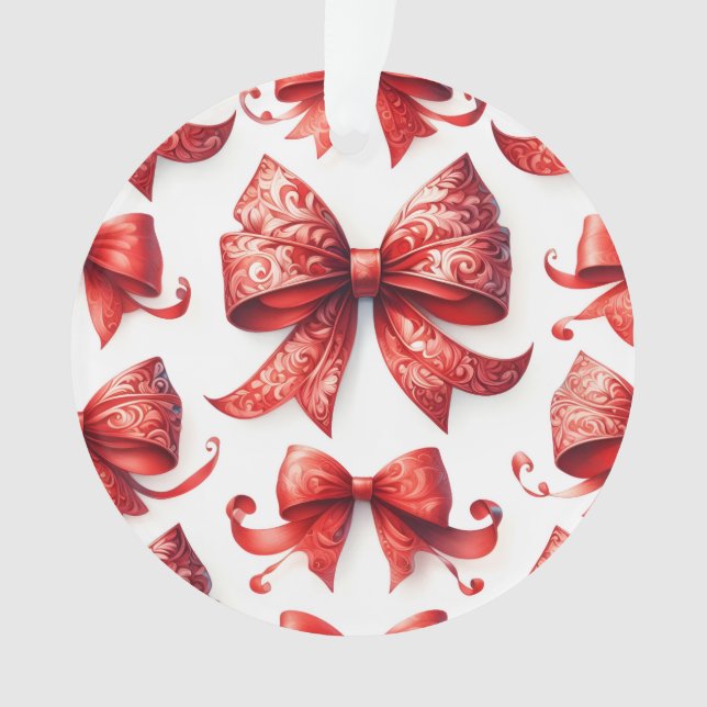 Rote Weihnachtsbögen Ornament (Vorderseite)
