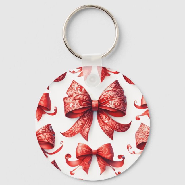 Rote Weihnachtsbögen Schlüsselanhänger (Vorderseite)