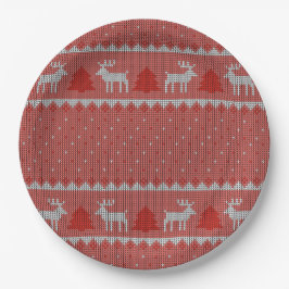 Rote Weihnachtsfeier Pappteller