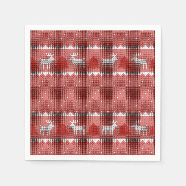 Rote Weihnachtsfeier Servietten (Vorderseite)