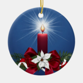 Rote Weihnachtsfeiertags-Kerze Keramikornament