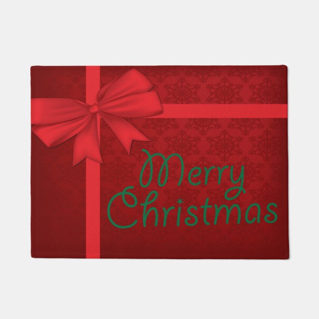 Rote Weihnachtsgeschenk-Fußmatte Fußmatte (Vorderseite)