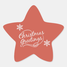 Rote Weihnachtsgrüße mit Snowflakes Aufklebern Stern-Aufkleber