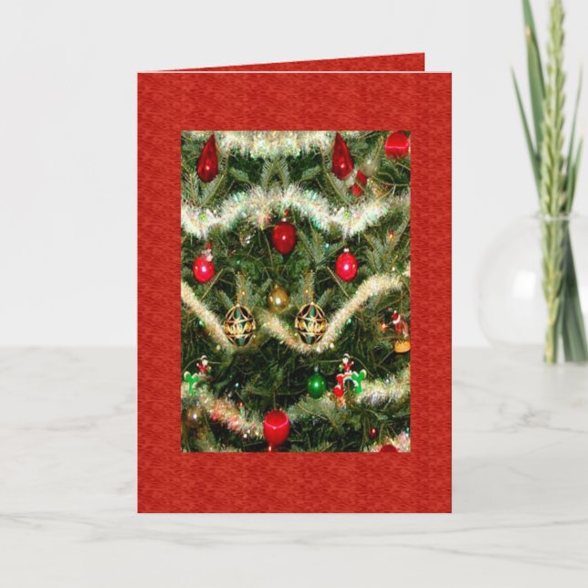 Rote Weihnachtskarte Feiertagskarte (Vorderseite)