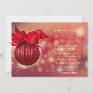 Rote Weihnachtskugeln Bokeh Firma Unternehmen Einladung