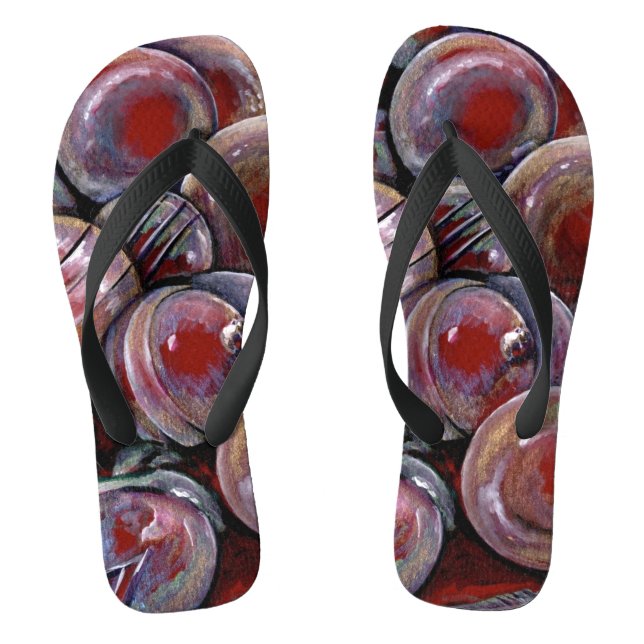 Rote Weihnachtskugeln Flip Flops (Fußbett)