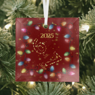 Rote Weihnachtslichterkette Goldstern 6 7 Ornament Aus Glas