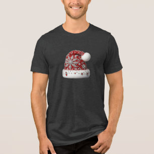 Rote Weihnachtsmannmütze Männer T - Shirt