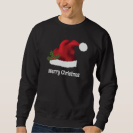 Rote Weihnachtsmannmütze mit Weihnachtsholz und in Sweatshirt