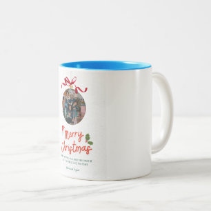 Rote Weihnachtsmützen-Familie-Santa-Hut-Tasse Zweifarbige Tasse