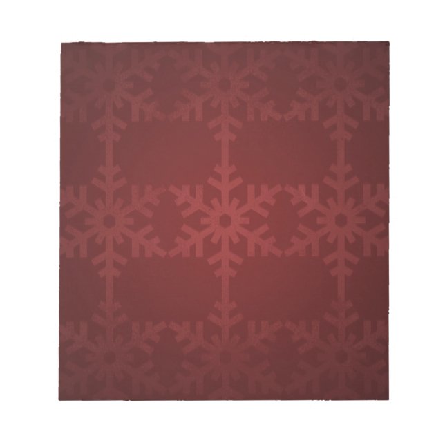 Rote Weihnachtsschneeflocken Notizblock (Vorderseite)