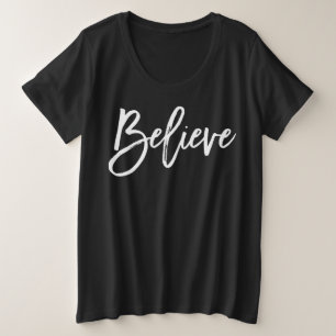 Rote Weihnachtsshirt für Frauen Plus Size Believe Große Größe T-Shirt