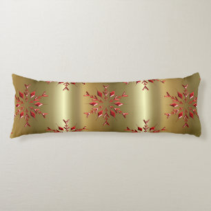 Rote Weihnachtsstars auf Gold Seitenschläferkissen