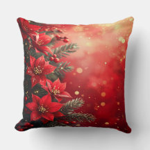 Rote Weihnachtssterne und Beeren