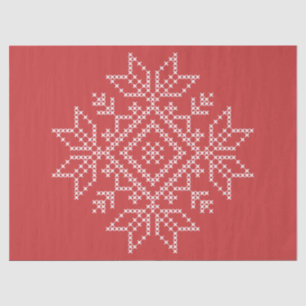 Rote Weihnachtsstickereikunst Snowflake Saison Seidenpapier