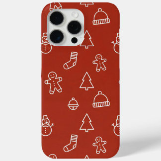 Rote Weihnachtstextur mit festlichen Elementen Case-Mate iPhone Hülle