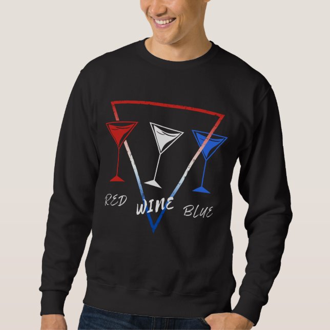 ROTE WEINBLAU 4. JULI FEIERTAG SWEATSHIRT (Vorderseite)