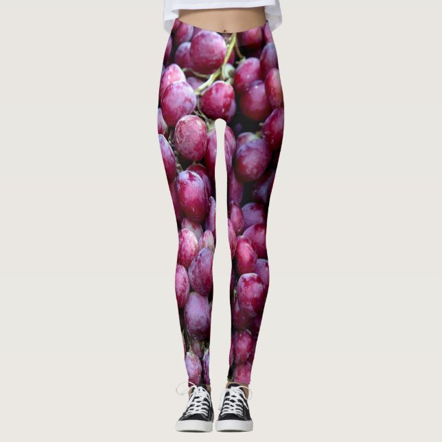 Rote Weintrauben: Lusziger Hintergrund. Leggings (Vorderseite)