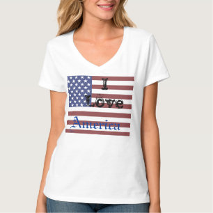 Rote weiße Blau USA-Flaggen-patriotisches T-Shirt