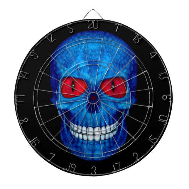 Rote weiße Blau USA-Zombie-Schädel-KäfigDartboards Dartscheibe (vorne)