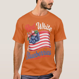 Rote Weiße Blaubeeren Coquette Flagge Schleife lus T-Shirt