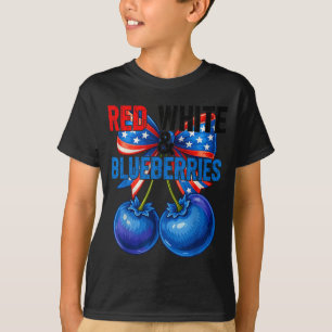 Rote Weiße Blaubeeren Lustig Patriotisch Retro Usa T-Shirt