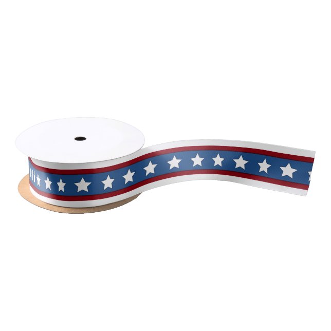 Rote weiße blaue Enge des US Flagge Satinband (Spule)