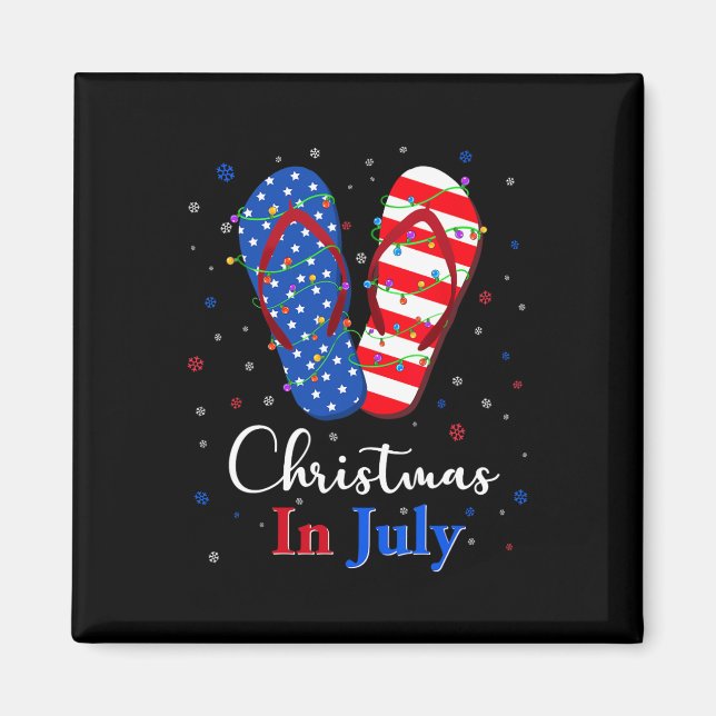 Rote Weiße Blaue Flip Flops USA-Flagge Lichter Wei Magnet (Vorne)