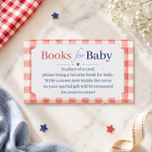 Rote Weiße Blaue Gingham-Bücher für Baby Shower