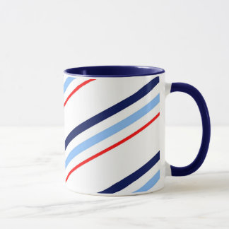 Rote weiße blaue nautischstreifen tasse
