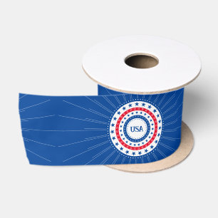 Rote, weiße, blaue Sterne-Initialen oder Monogramm Satinband