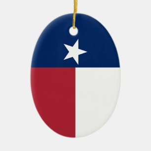 Rote Weiße Blaue Texas-Flagge Keramik Ornament