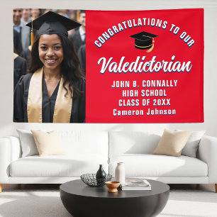 Rote Weiße Blaue Valedictorian-Abschlussfeier Banner