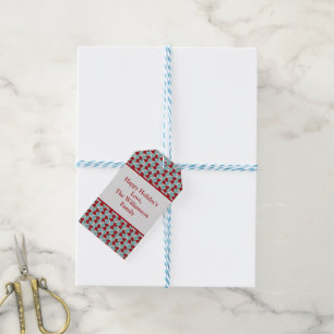 Rote Weiße Blaue Weihnachtsstrümpfe Frohe Feiertag Geschenkanhänger