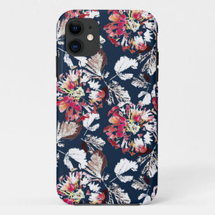 Rote, weiße Blume auf blau. Case-Mate iPhone Hülle