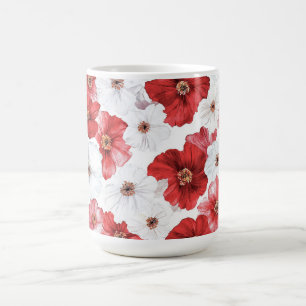 Rote weiße Blume Kaffeetasse