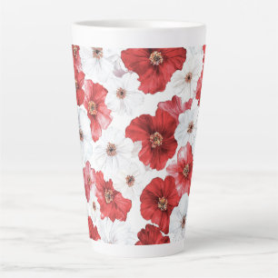 Rote weiße Blume Milchtasse