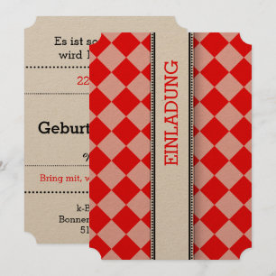 Rote weiße Einladung