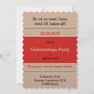 Rote weiße Einladungen